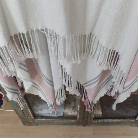 Siizu Causebox COLAB Stripe Poncho Scarf Fringe Shawl OS NWOT - Picture 7 of 8